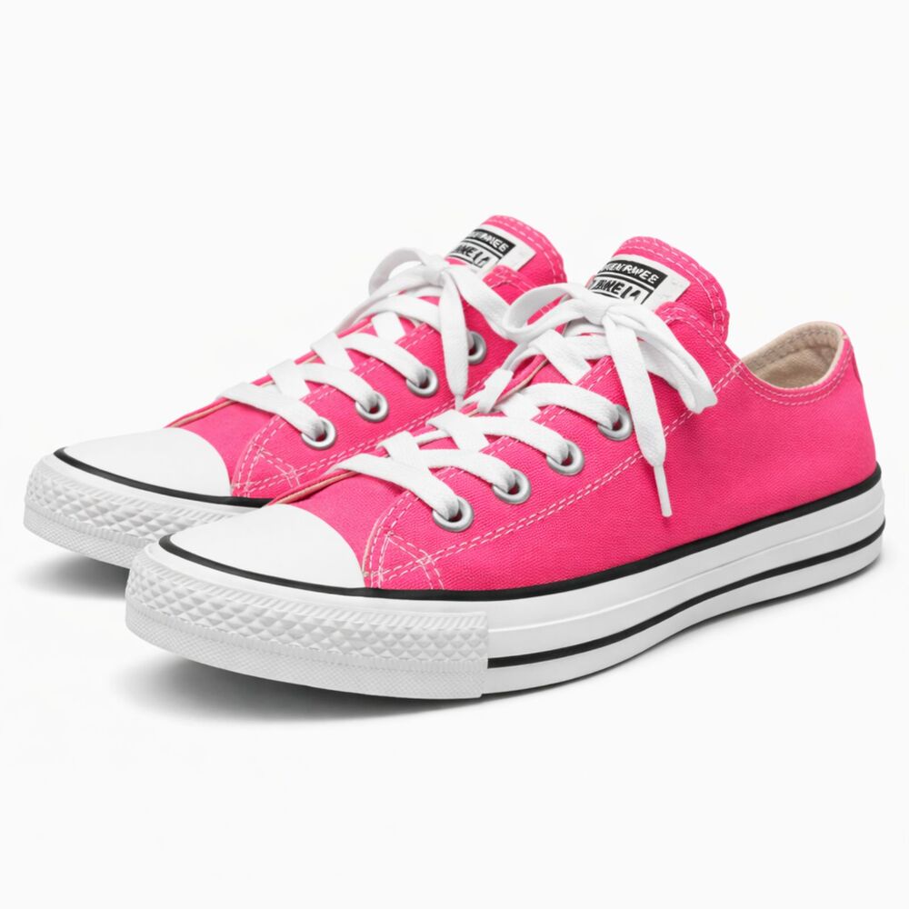 CONVERSE CHUCK TAYLOR ALL STAR FLUORESCENT PINK LOW TOP CANVAS SNEAKERS SIZE 3